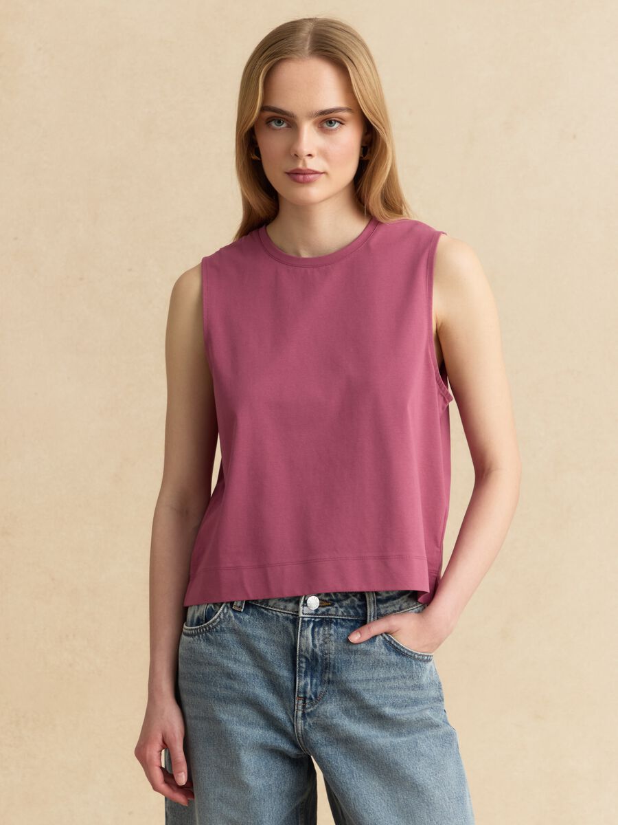 Rosa Tanktop aus Baumwollmix_1