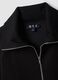 Black stretch viscose hoodie with turtleneck collar, regular fit_2