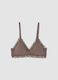 Grey microfibre triangle bra with stretch and lace trim_0