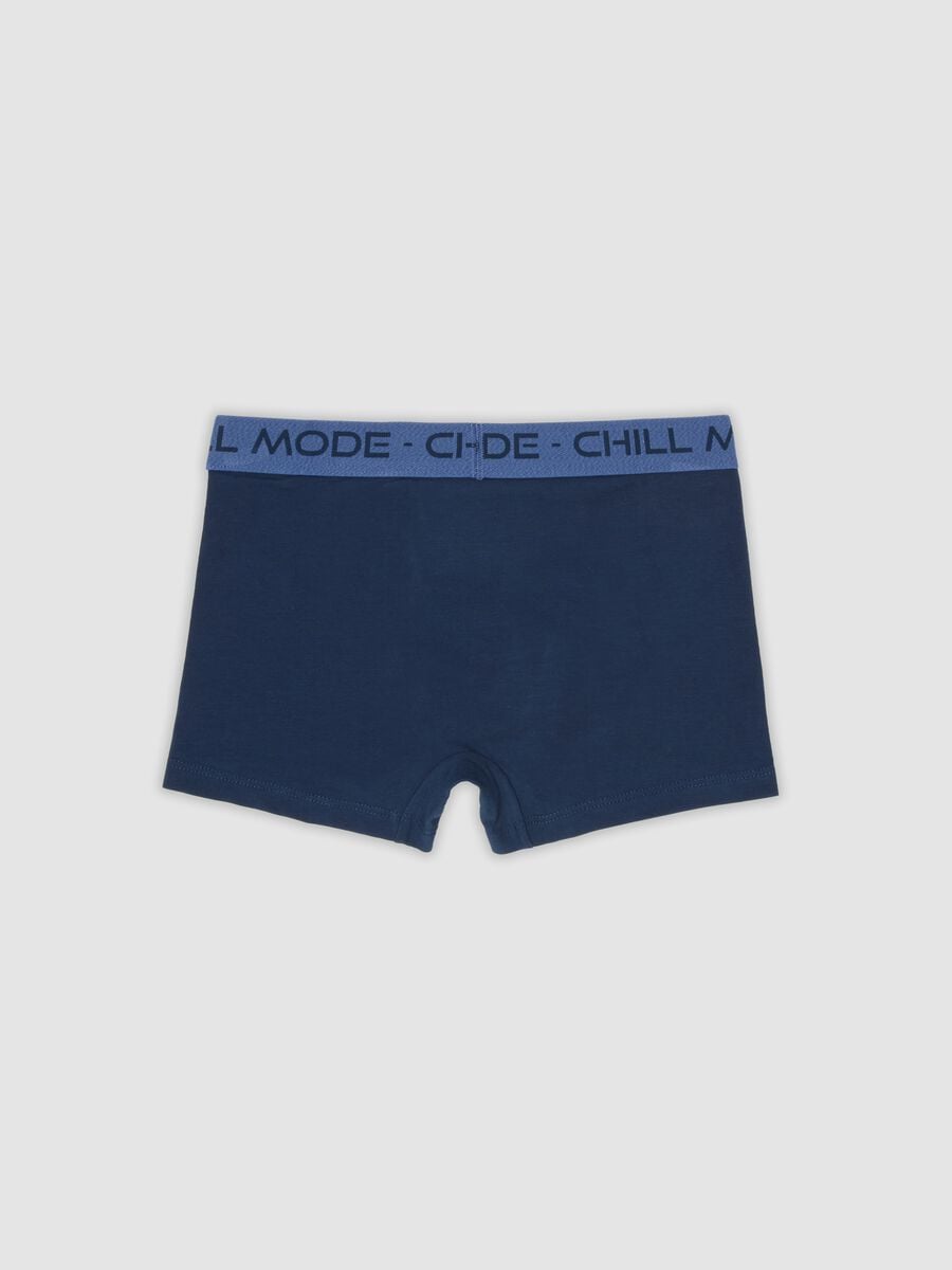 Boxer midi blu in cotone organico elasticizzato per bambino e ragazzo_1