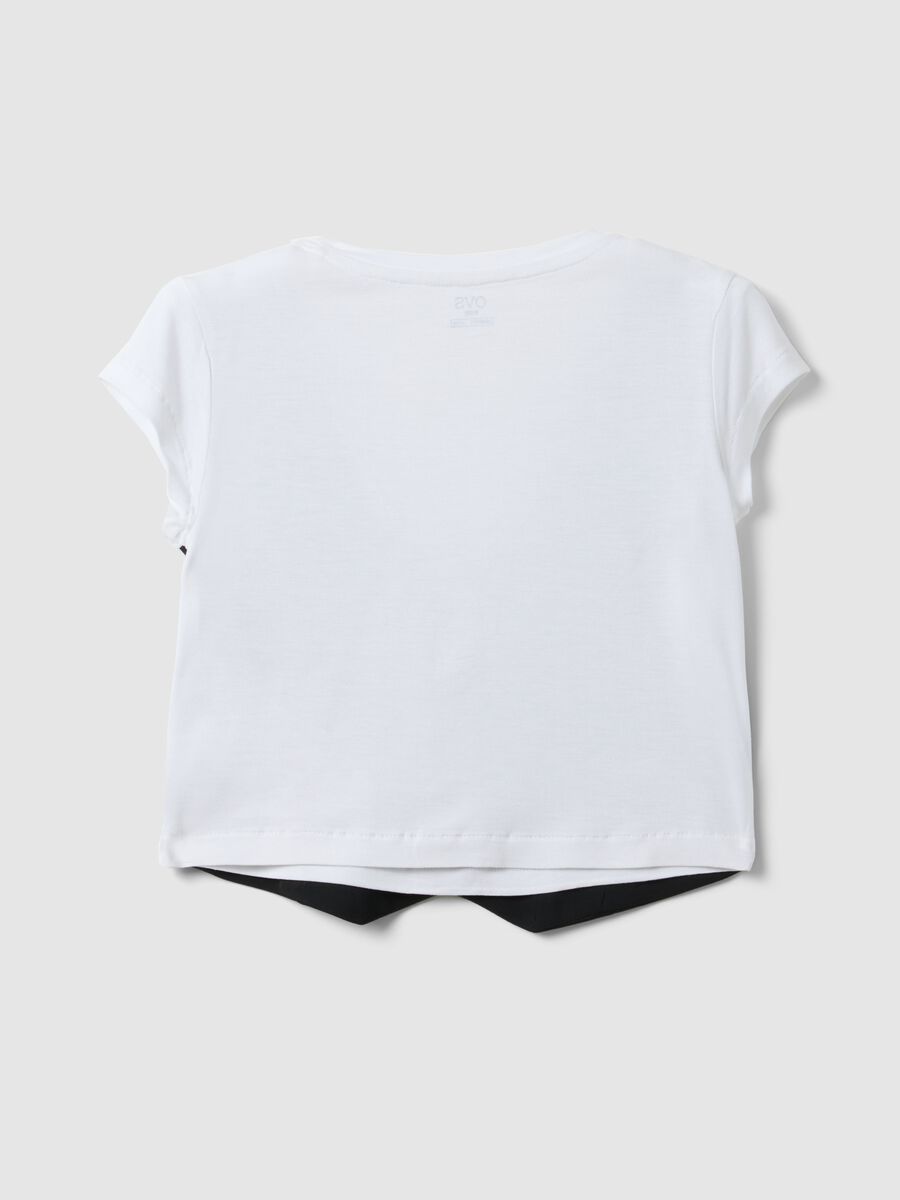 Girl's multicolour pure viscose regular fit t-shirt with waistcoat_4