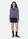 Blauer, gestreifter Oversize-Cardigan mit Rundhalsausschnitt aus Lyocell-Wollmix_0