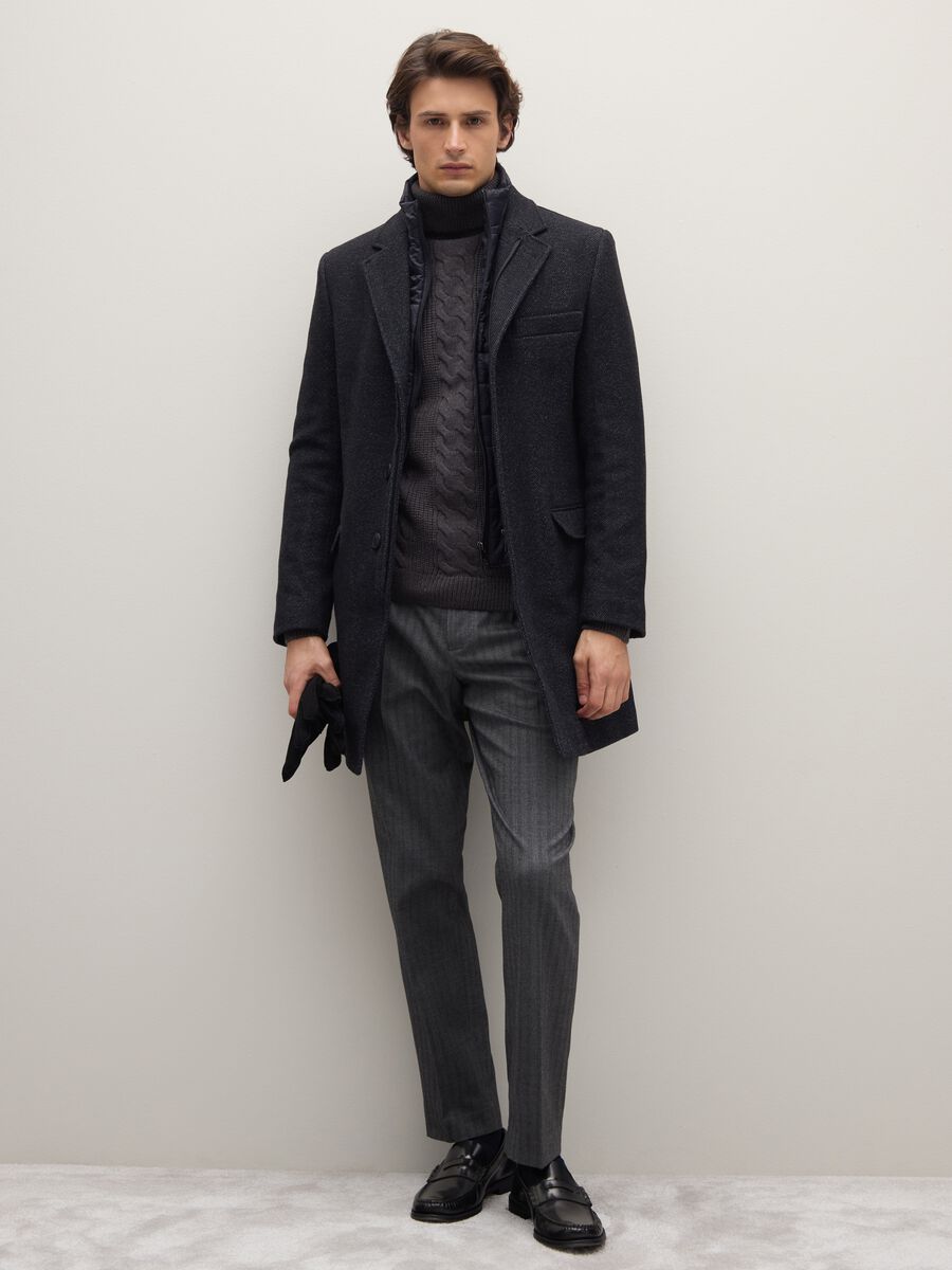 Single-breasted regular fit black coat_3