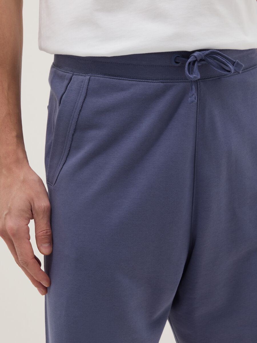 Blue relaxed-fit cotton-blend shorts_3
