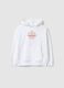 White pure cotton oversized fit sweatshirt for girls with flower_3