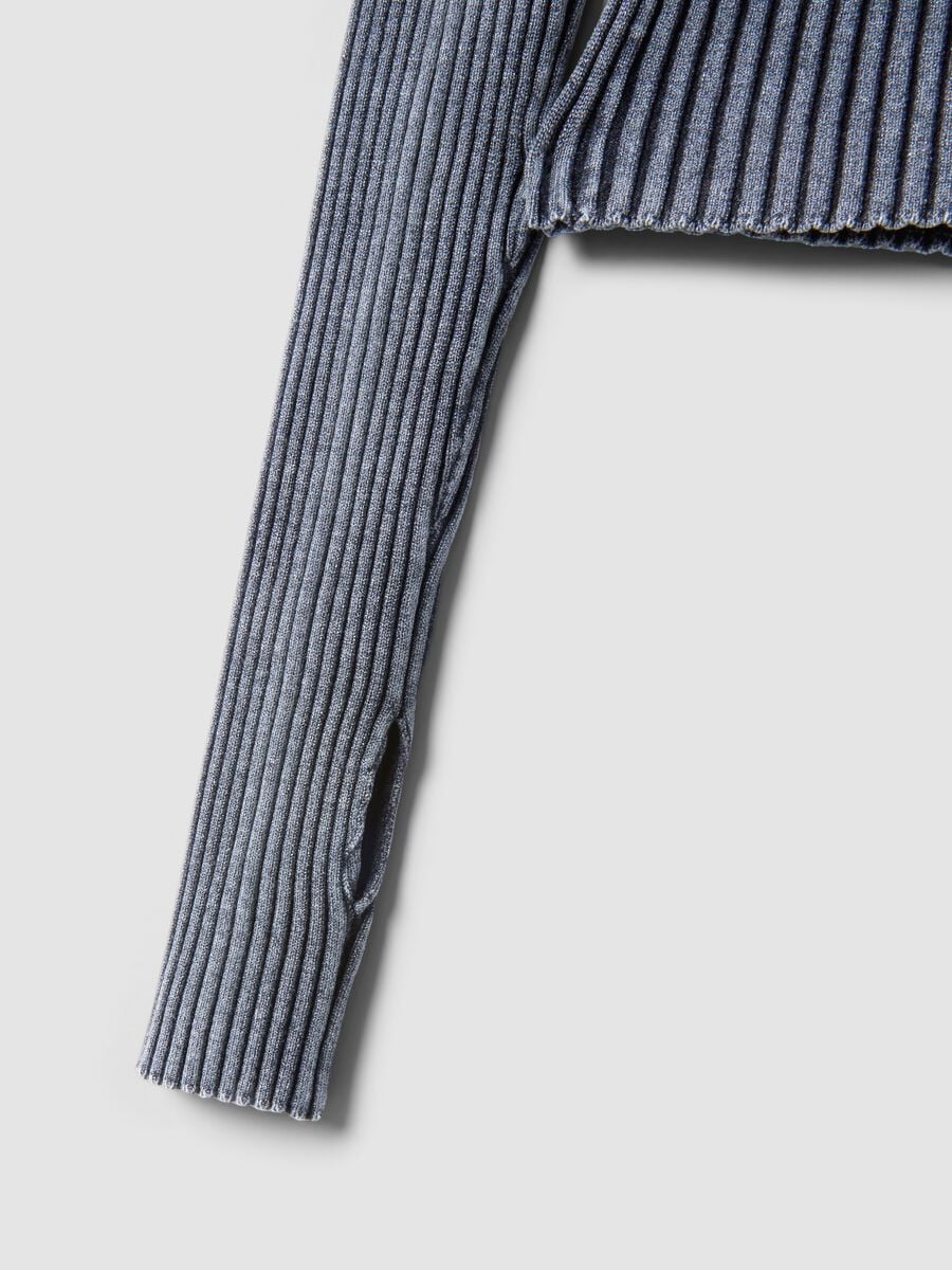 Ribbed Knit Hoodie in Vintage Grey_9