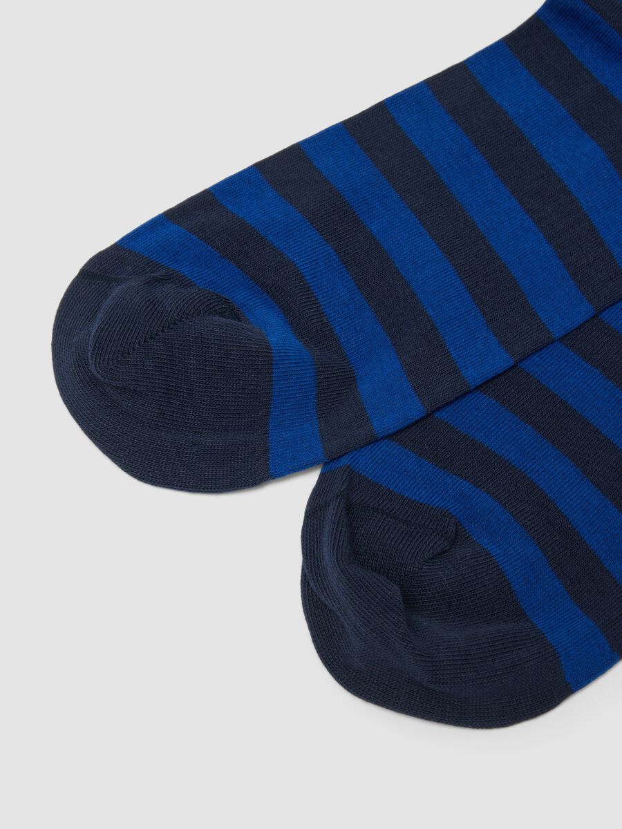 Two-pack of blue stretch cotton blend socks_2