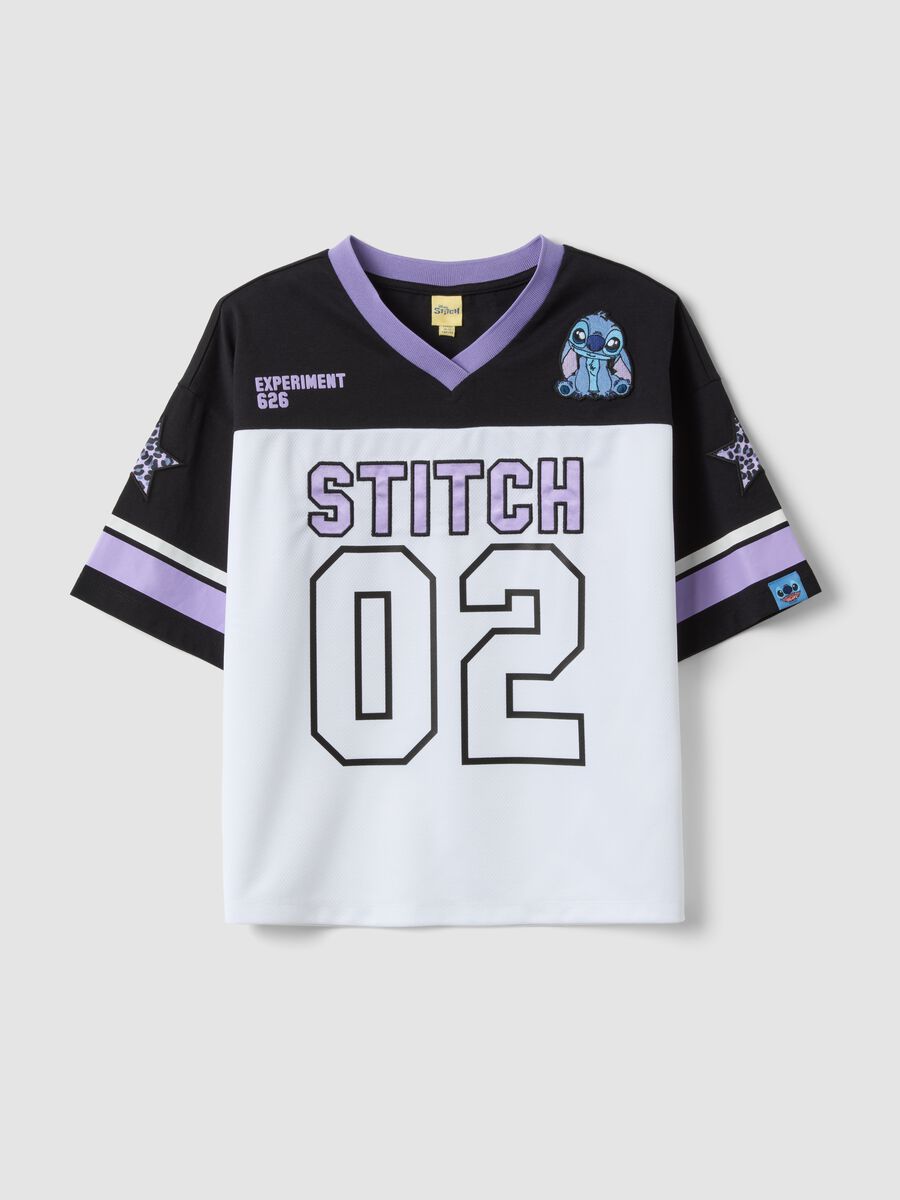 Wei&szlig;-schwarzes Boxy-Fit T-Shirt mit Lilo & Stitch-Motiv f&uuml;r M&auml;dchen_3