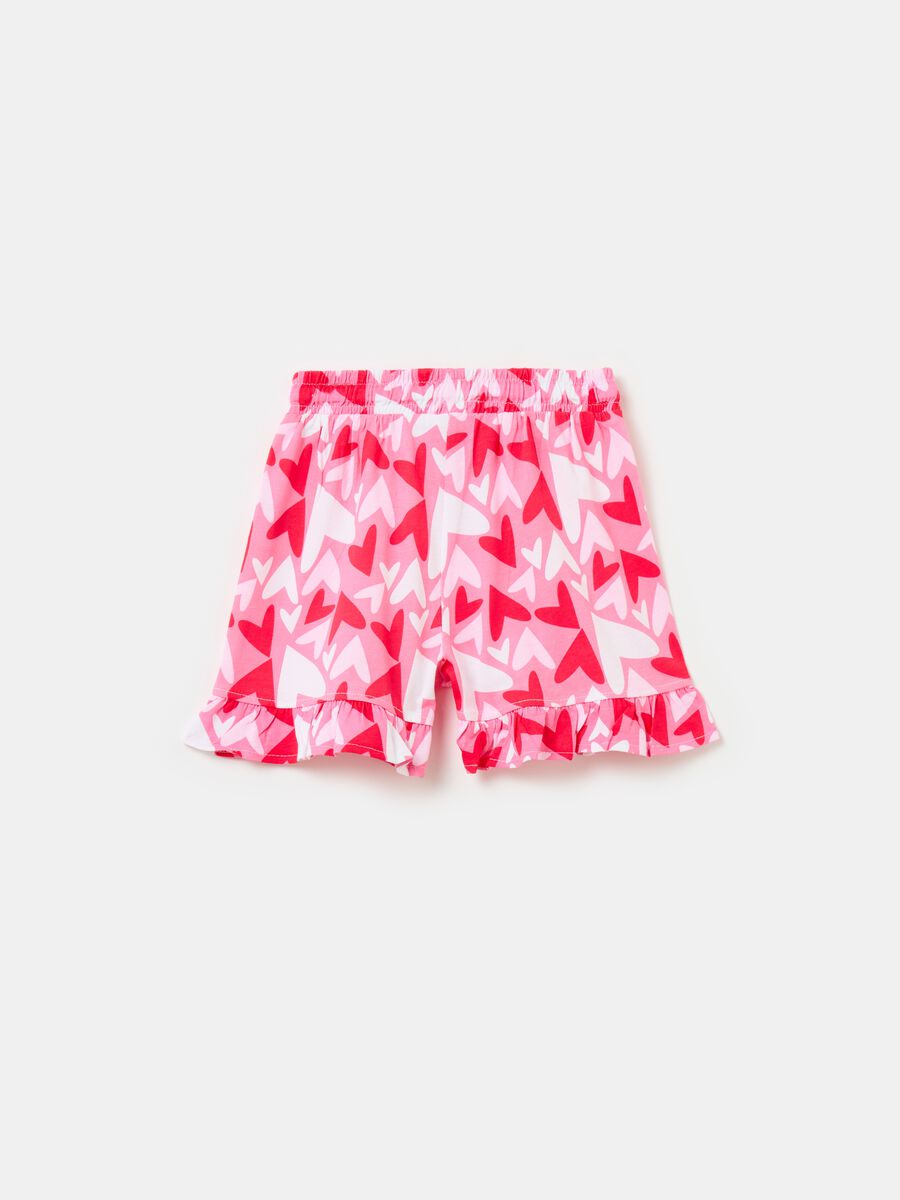 Shorts in cotone con coulisse e rouches_1