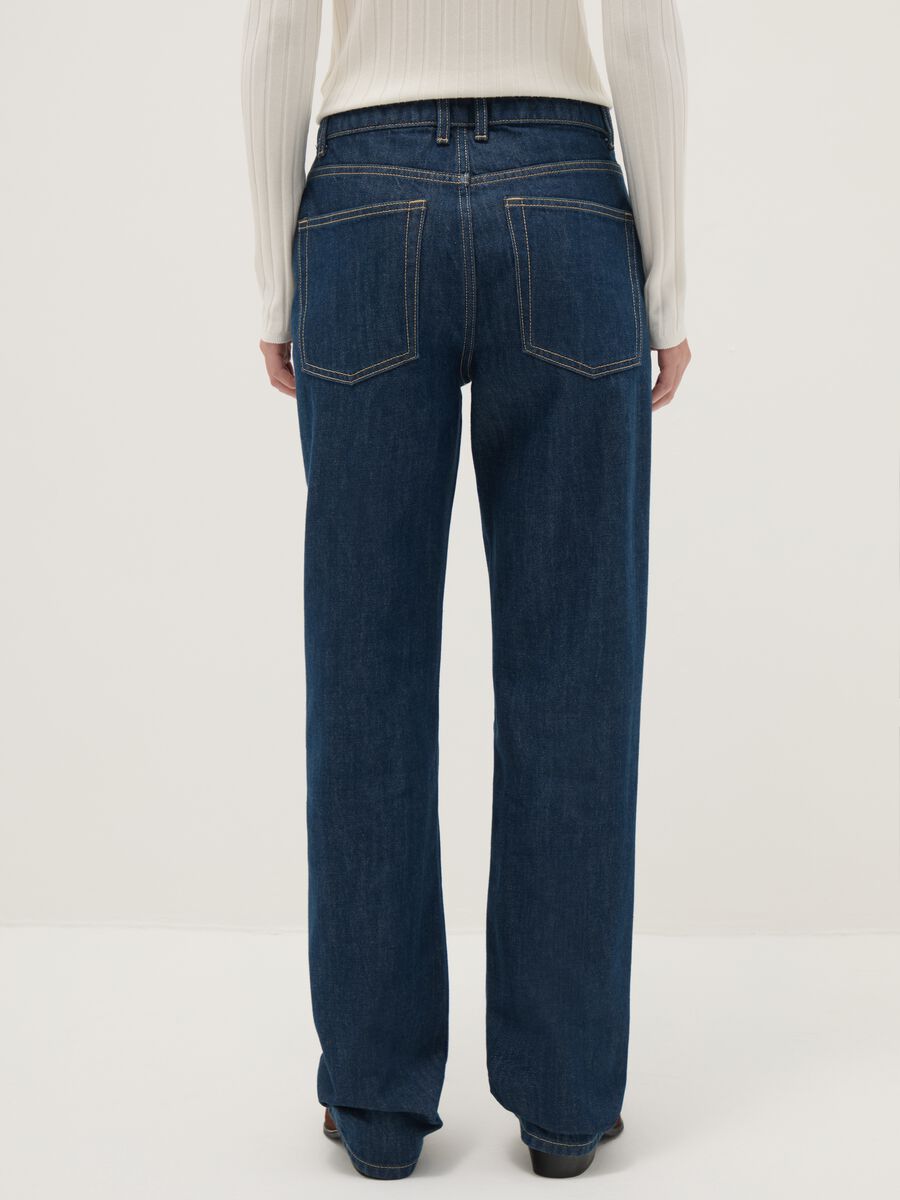 Pure Cotton Blue Straight Fit Jeans_2