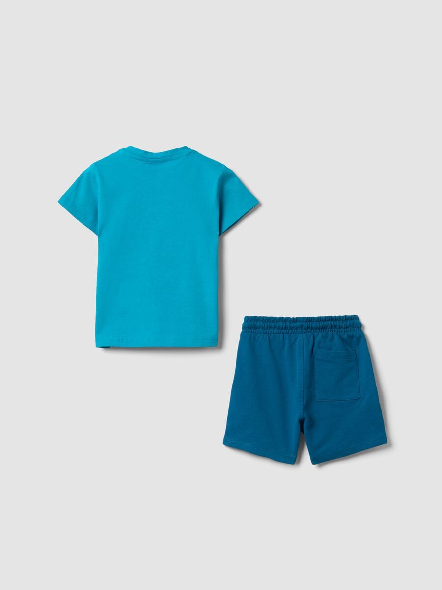 Hellblaues und dunkelblaues Set aus reiner Baumwolle mit Teddyb&auml;ren f&uuml;r Babyjungen, Regular Fit_1