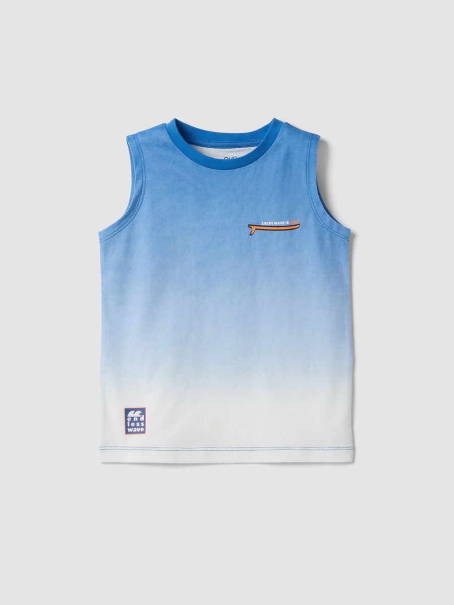 Blue ombr&eacute; pure cotton vest top_0