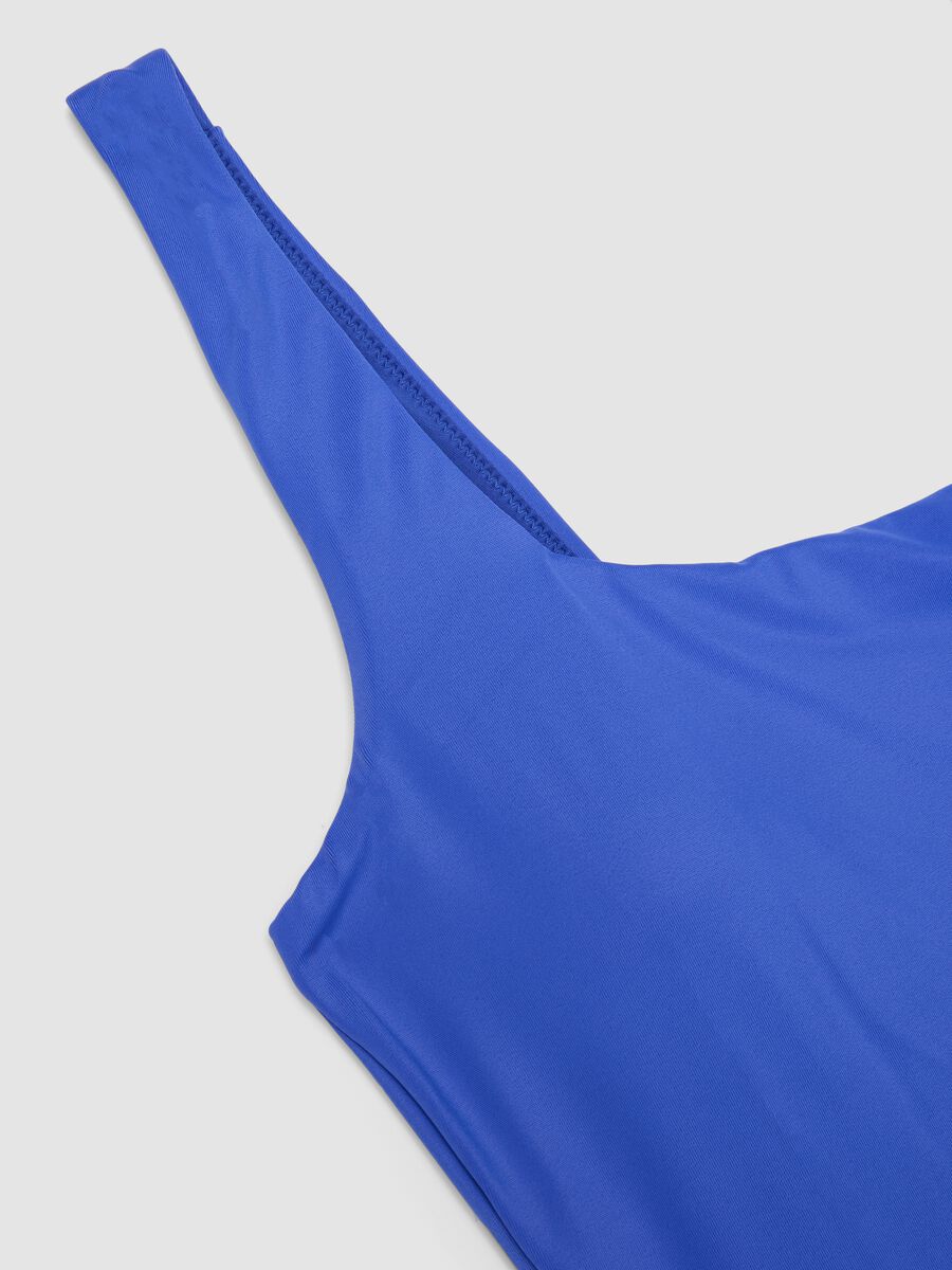 Maillot de bain une pi&egrave;ce bleu en tissu stretch_1