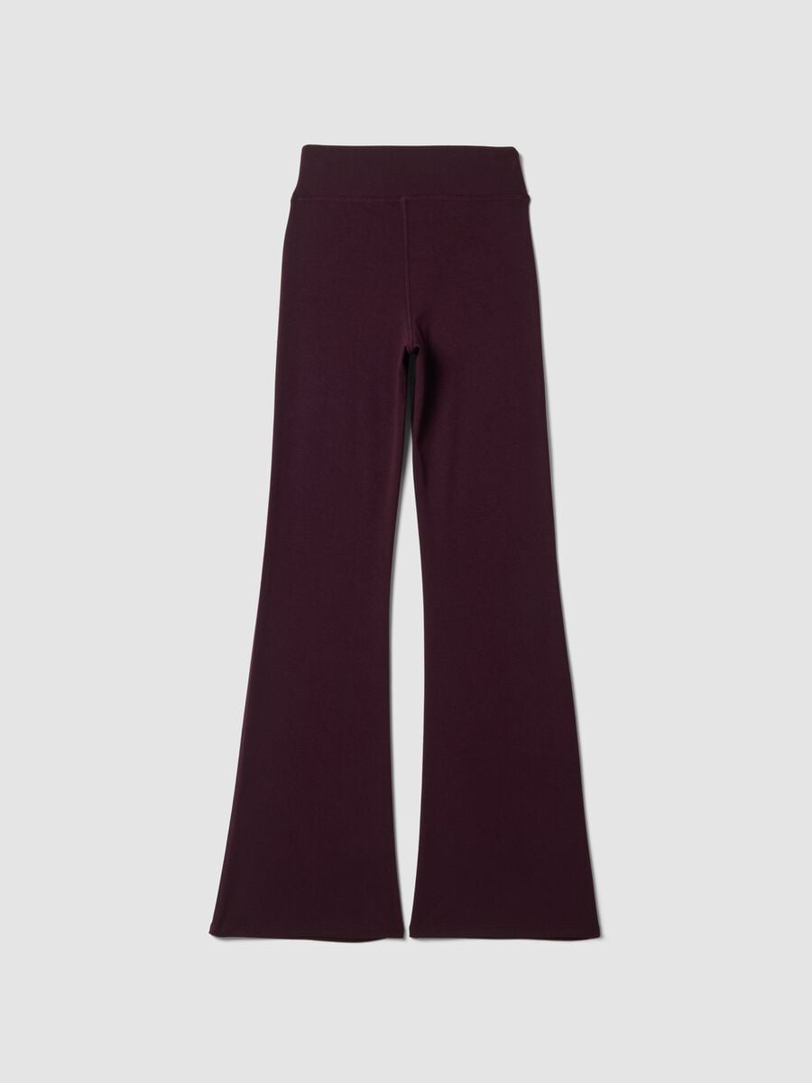 Purple flared leggings in stretch viscose jersey_2