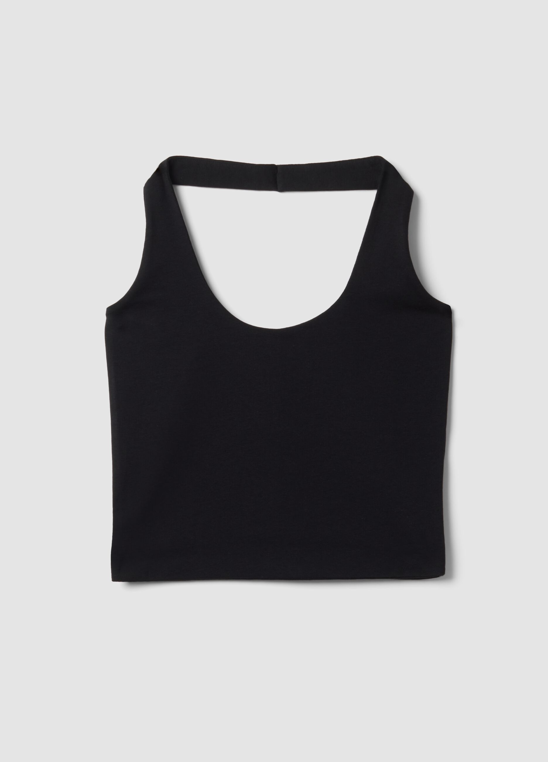 Black stretch cotton top