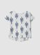 Wei&szlig;e Bluse aus reiner Viskose mit blauem Print, Regular Fit_4