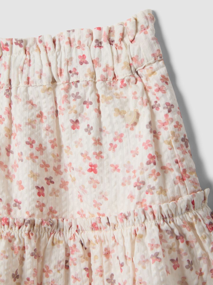 Mehrfarbiger Rock aus reiner Baumwolle f&uuml;r M&auml;dchen mit Blumenmuster_2