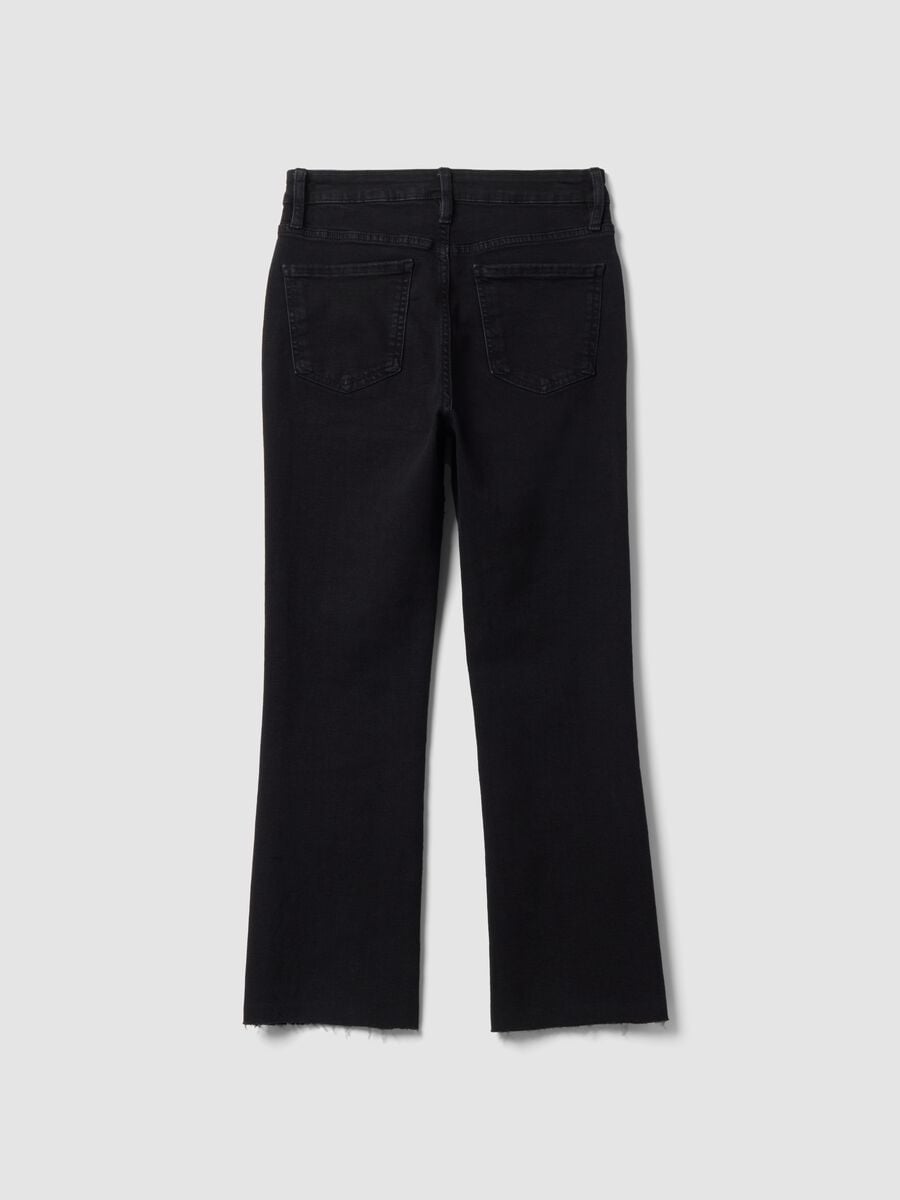 Black stretch-cotton denim flare-fit jeans_6