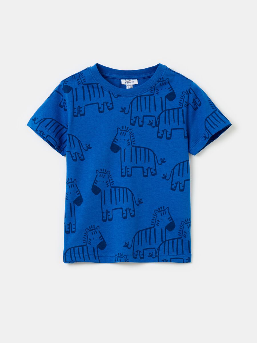 Cotton T-shirt with all-over print_0