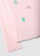 T-shirt rosa in cotone elasticizzato a collo rialzato con ricami decorativi_3