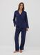 Blue pure viscose pyjama set with V-neck_0