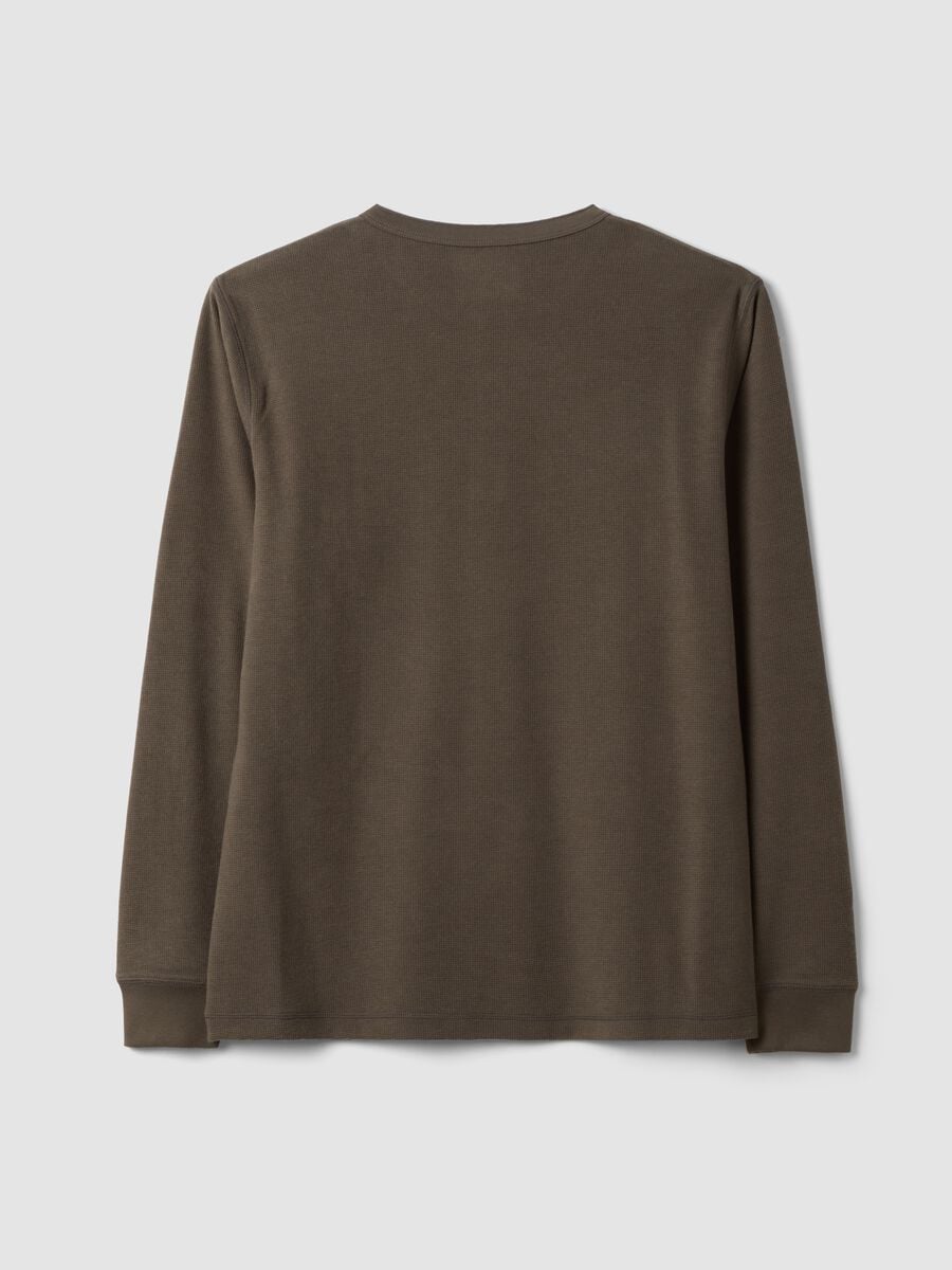 Brown honeycomb viscose-blend regular-fit T-shirt_6