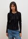 Black regular-fit T-shirt in sheer stretch fabric with pattern_2
