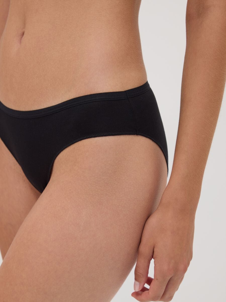Five-pack of black and white polka-dot stretch cotton briefs_3