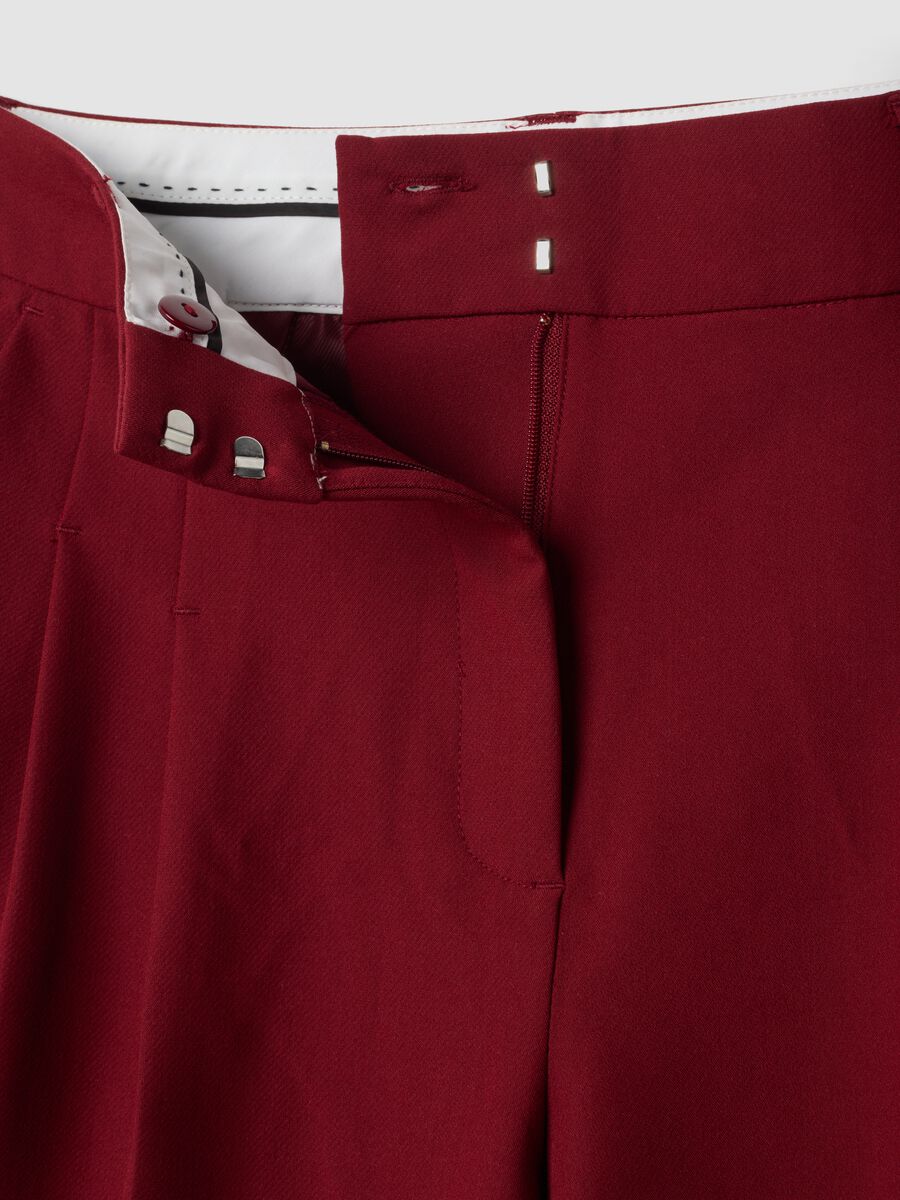 Red wide-leg formal trousers in stretch viscose blend_2