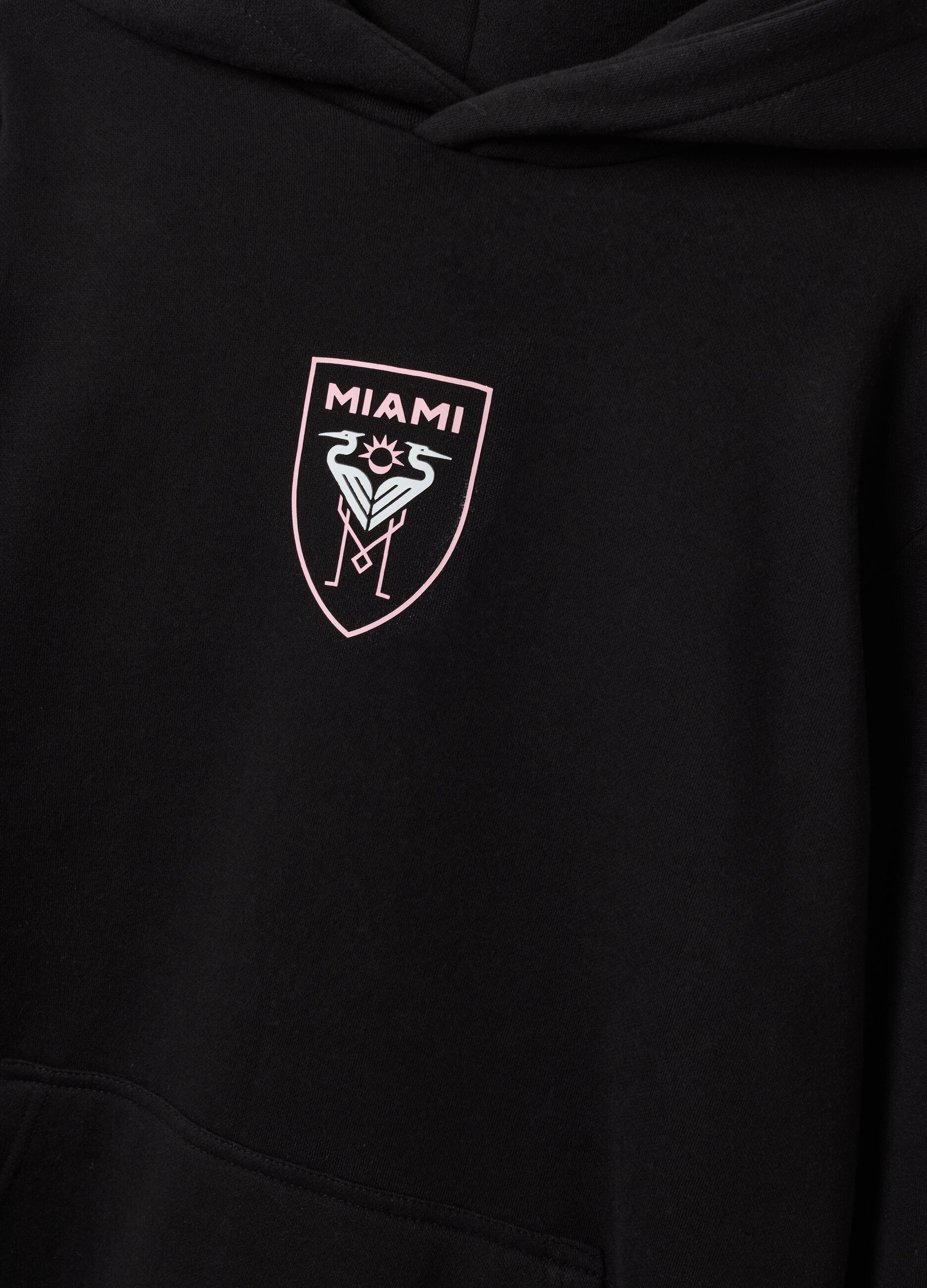 Schwarzer Hoodie aus Baumwollmischung mit Inter Miami CF-Print
