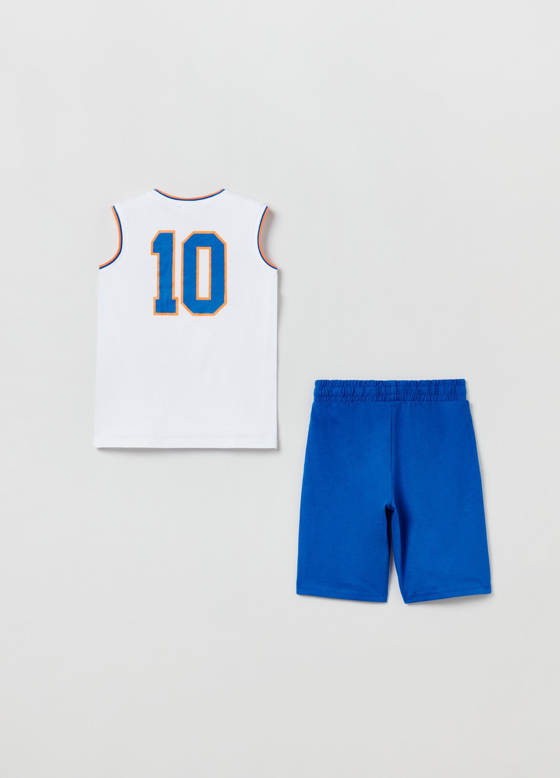 Boy's Blue/White Cotton jogging set with Everlast print | OVS