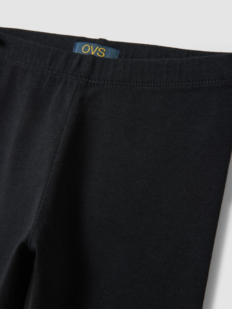 Girls&rsquo; black skinny leggings in stretch organic cotton_2