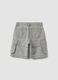 Grey cotton and viscose blend cargo shorts_1