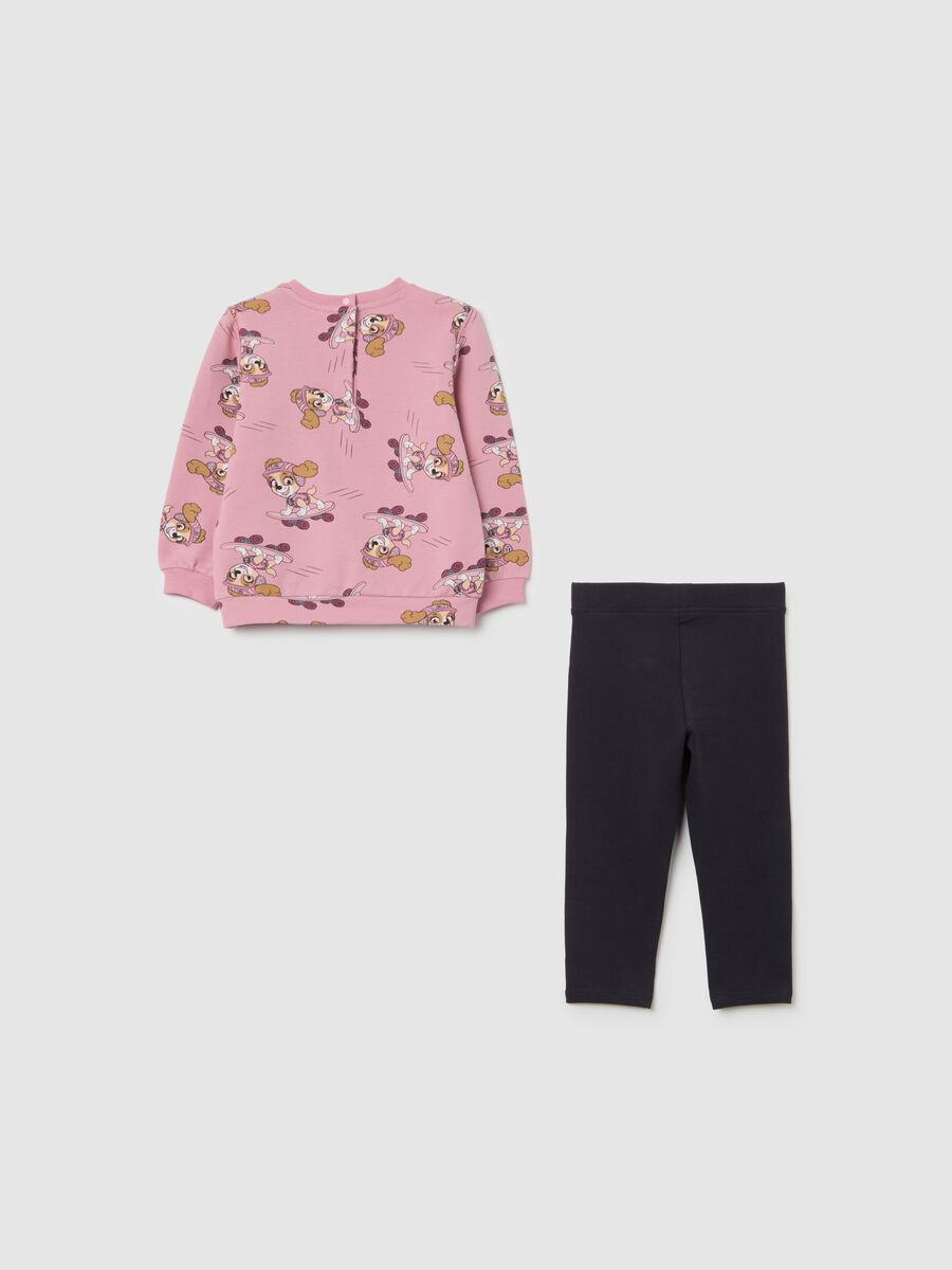 Multicolour sweatshirt and trouser set for girls in regular fit cotton blend_1
