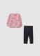 Multicolour sweatshirt and trouser set for girls in regular fit cotton blend_1