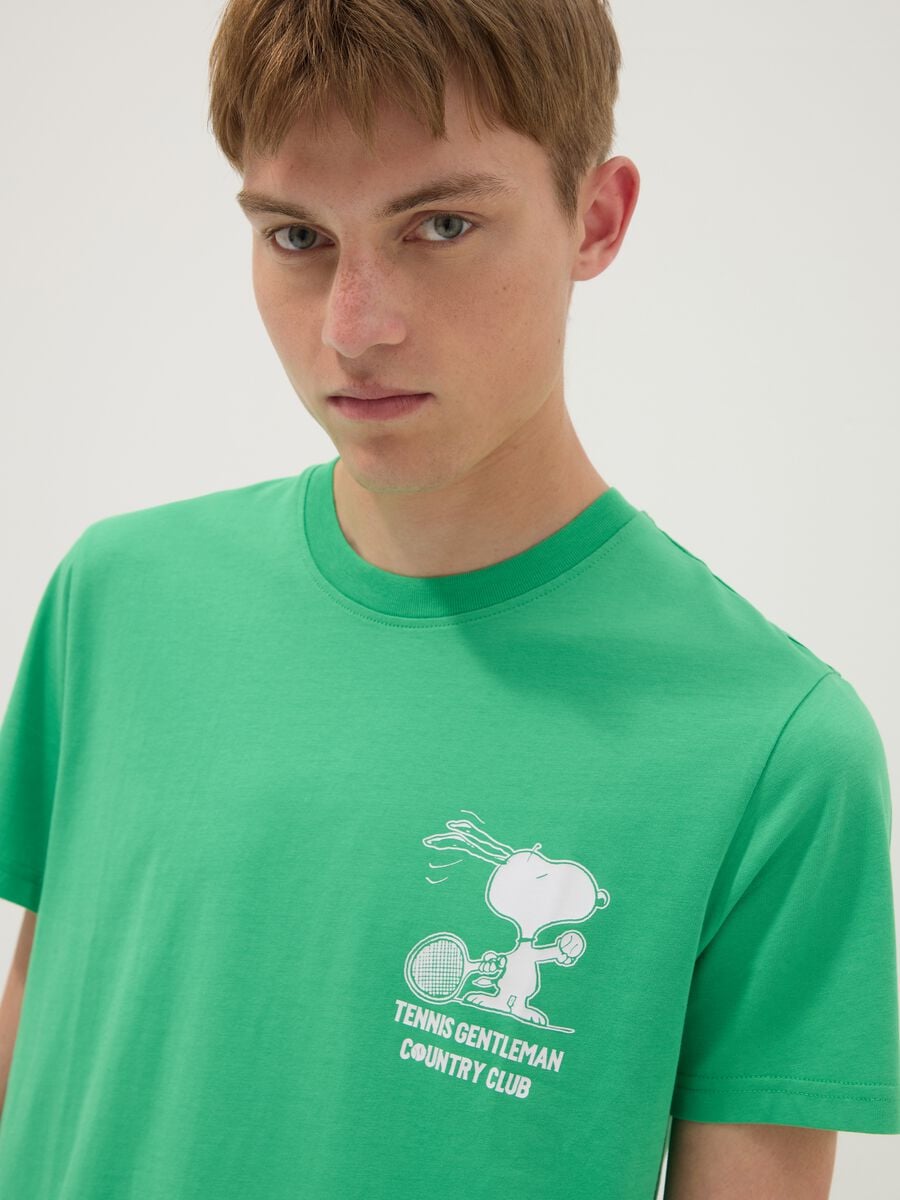Green pure cotton short-sleeve T-shirt_0
