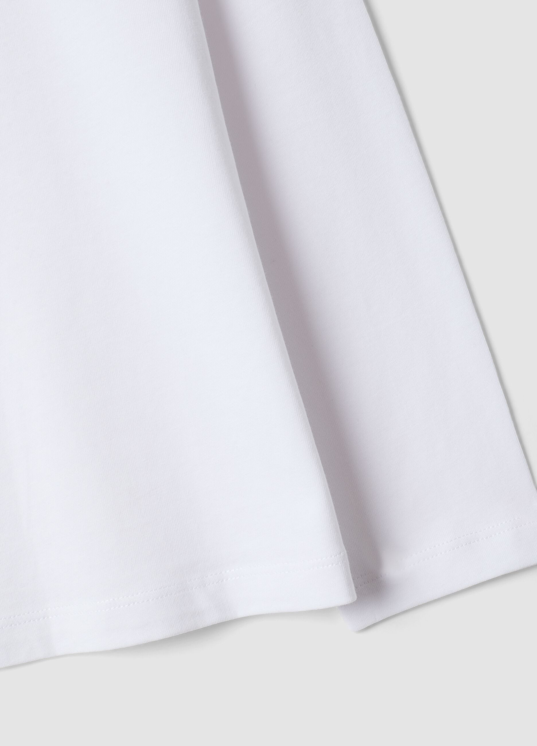 White girls&rsquo; crew-neck T-shirt in pure organic cotton