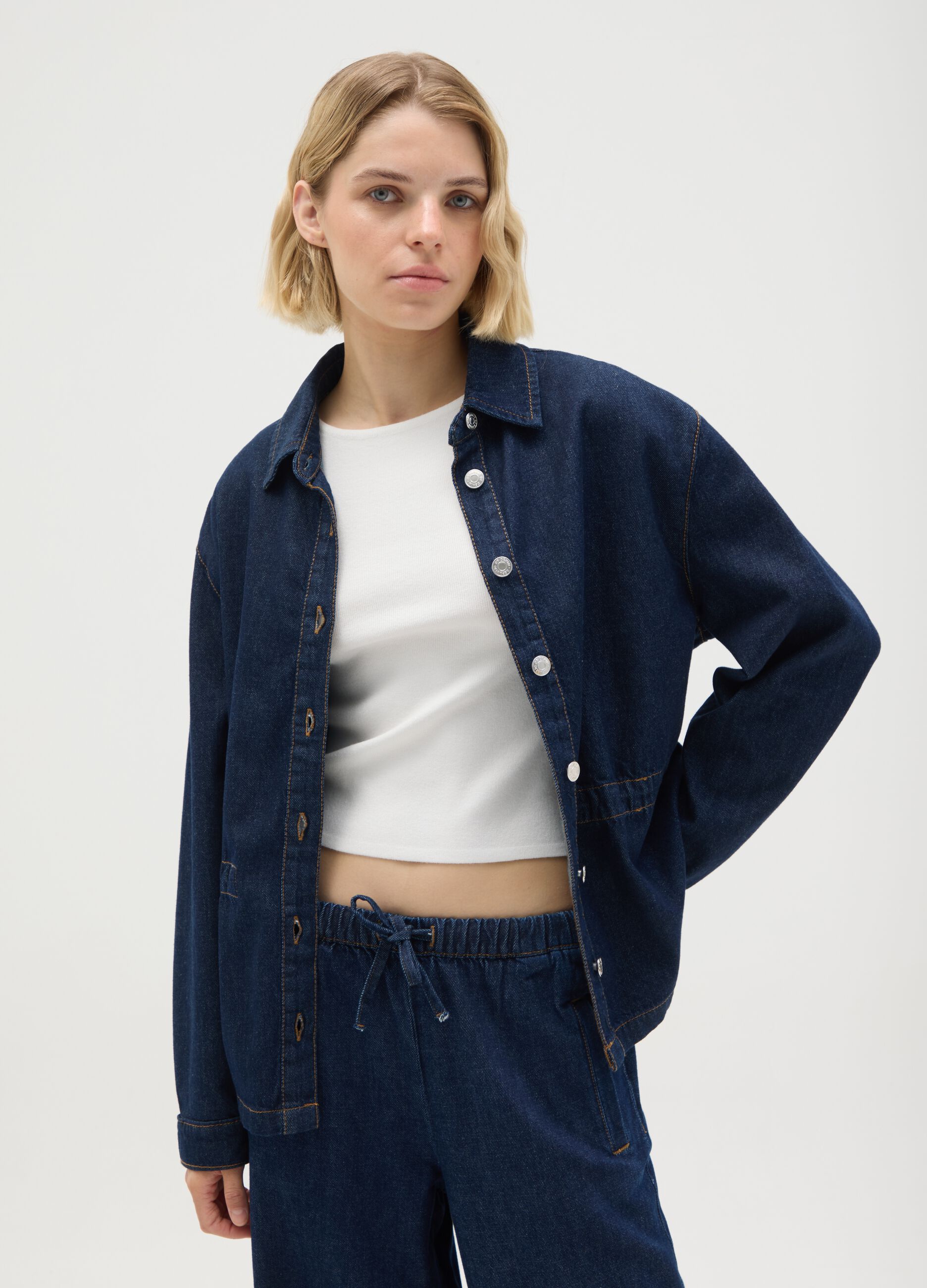 Women's pure cotton denim shirt
