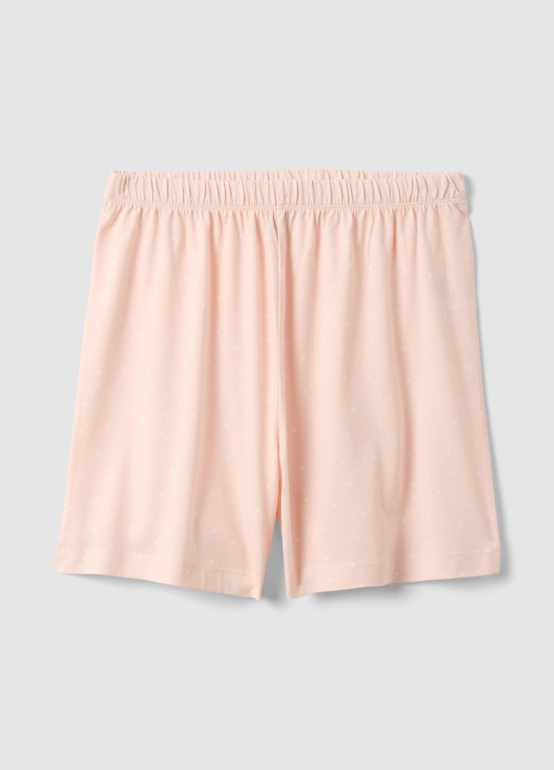 Pink polka dot pure cotton pyjama shorts regular fit