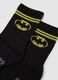 2-pack of black short socks in organic stretch cotton with Batman print_1