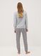 Grey marl pyjamas in organic cotton and viscose blend with crew neck_3