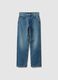 Jeans blu in puro cotone denim regular fit_4