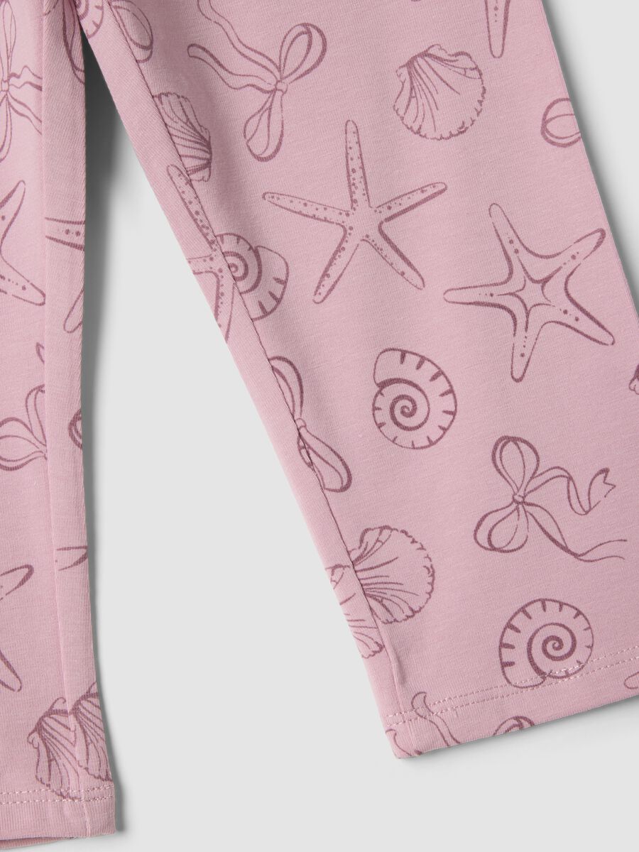 Rosa Skinny-Leggings aus elastischer Baumwolle f&uuml;r M&auml;dchen mit Print_3