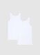 Boys' white undershirts twin pack in pure cotton regular fit_1