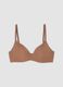 Brown padded triangle bra in stretch fabric_4