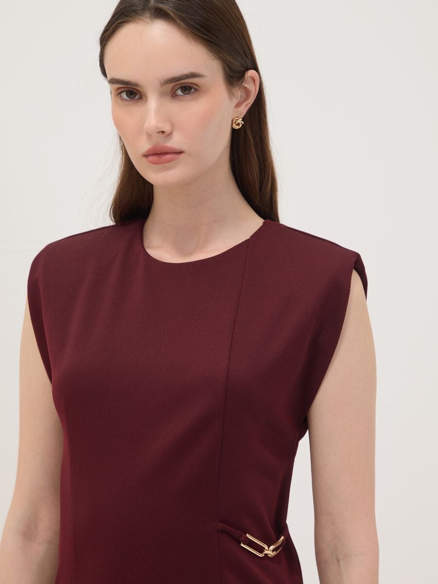 Rotes Midikleid aus Stretchmaterial, Slim Fit_1
