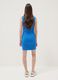 Blue ribbed stretch cotton midi dress_3
