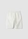 White stretch cotton shorts with elasticated waistband_1