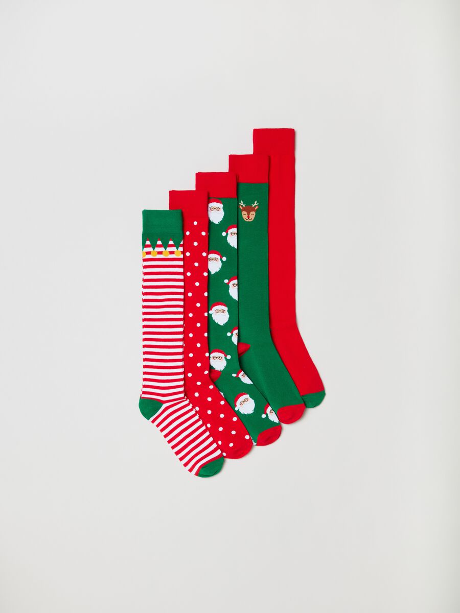 Pack cinco calcetines largos navideños_0