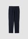 Slim-fit blue formal stretch cotton trousers_0